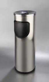 Cenicero papelera cilíndrica de acero inoxidable 15L cenicero-papelera-cilindrica-inox-15-litros