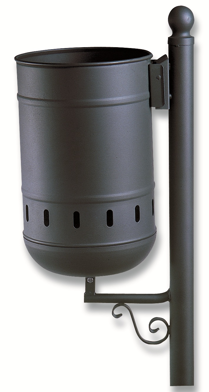 Papelera de acero electrozincado basculante 40 litros papelera-acero-electrozincado-basculante-40-litros