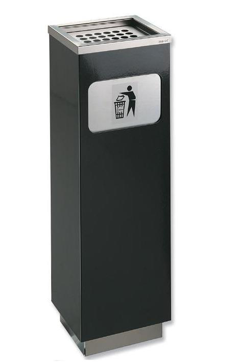 Papelera Cenicero 20L de Acero Galvanizado | Acabado epoxy negro grafito para exterior papelera-cenicero-20l-acero-galvanizado-negro-grafito