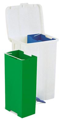 Papelera con pedal Derby 25L y 50L | Reciclaje con doble cubo polipropileno papelera-pedal-derby-25l-50l-reciclaje-doble-cubo