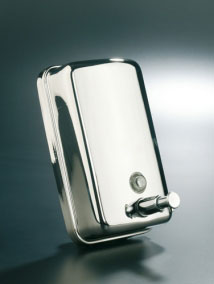 Dosificador de jabón vertical 1L inox AISI 304 | Jabonera de pared hotel dosificador-jabon-vertical-inox-1l-aisi304