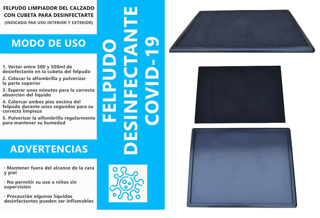 Felpudo desinfectante con cubeta | Alfombra higiénica entrada felpudo-desinfectante-cubeta-alfombra-k7010fdz